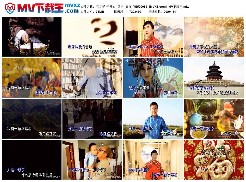 五谷子-平常心_国语_流行_YE500085